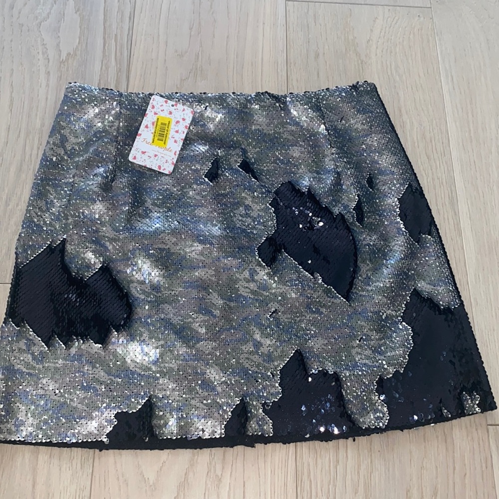 NWT Free People Camo Sequin Mini Skirt - Size 4